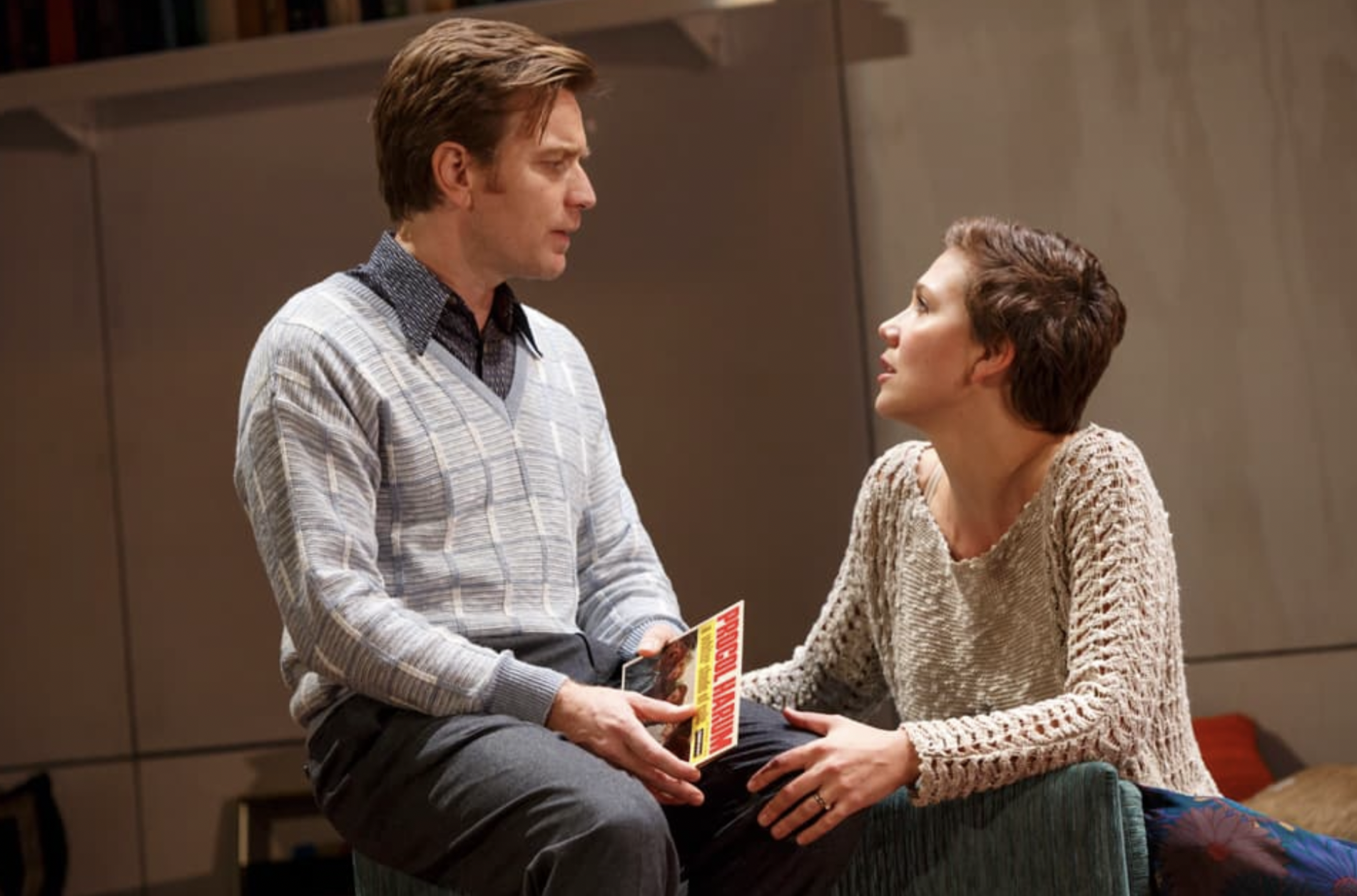 Ewan McGregor and Maggie Gyllenhaal in Roundabout Theatre's production of, THE REAL THING by Tom Stoppard, Directed by Sam Gold. Photo by Joan Marcus.
