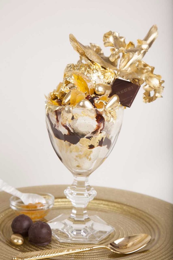 serendipity golden opulence ice cream sundae