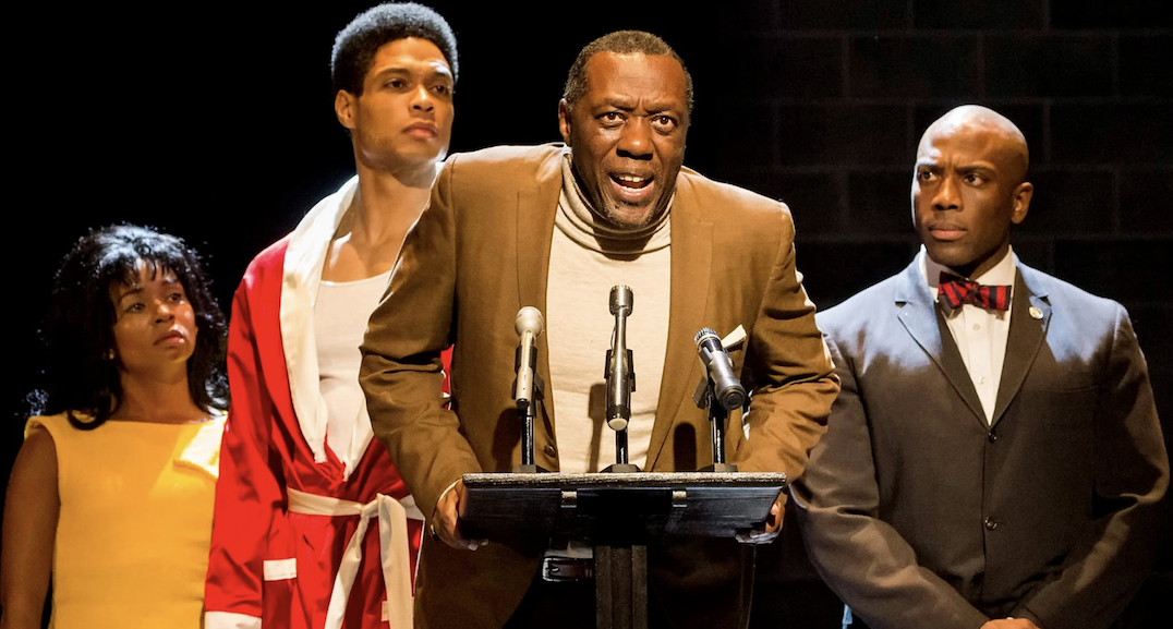 Alexis Floyd, Ray Fisher, Edwin Lee Gibson, and Wilkie Ferguson II in 'Fetch Clay, Make Man' at Center Theatre Group's Kirk Douglas Theatre June 18 through July 16, 2023, produced in association with The SpringHill Company. All Uses © 2023 Craig Schwartz Photography